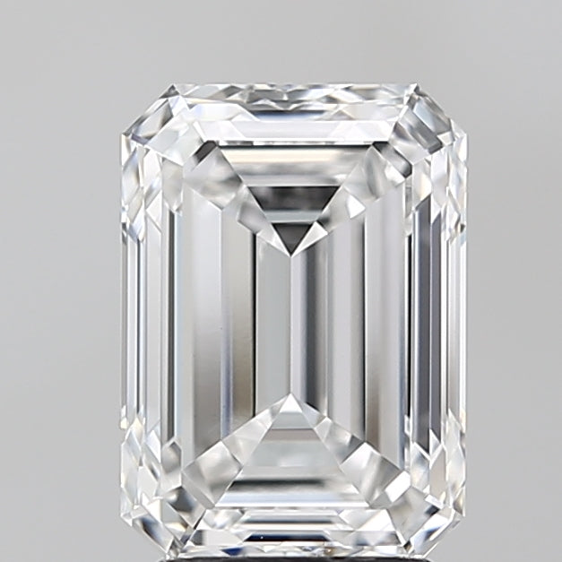 3.01 Carat Emerald Lab Diamond with  Cut Diamond in 14KT  view 1

