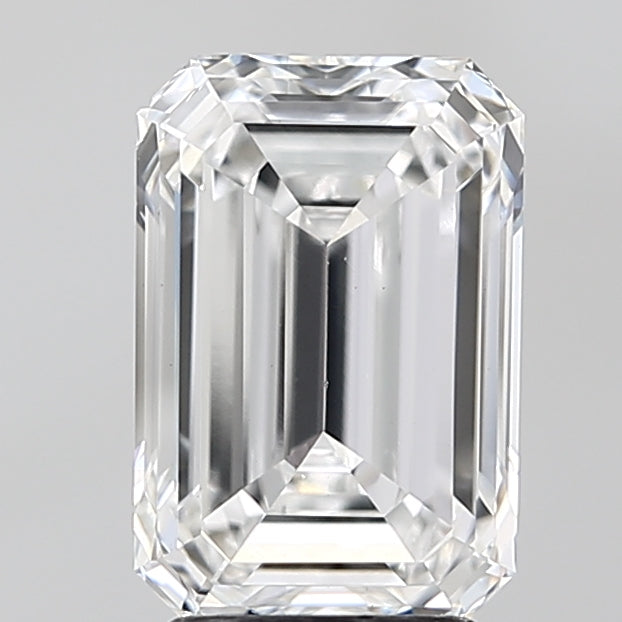 3.02 Carat Emerald Lab Diamond with  Cut Diamond in 14KT  view 1
