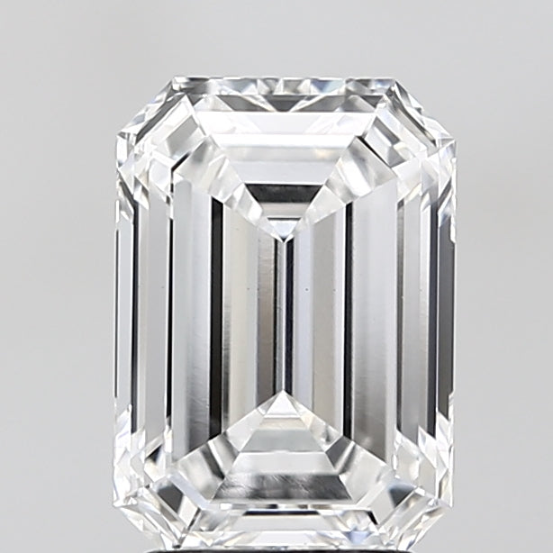 2.59 Carat Emerald Lab Diamond with  Cut Diamond in 14KT  view 1
