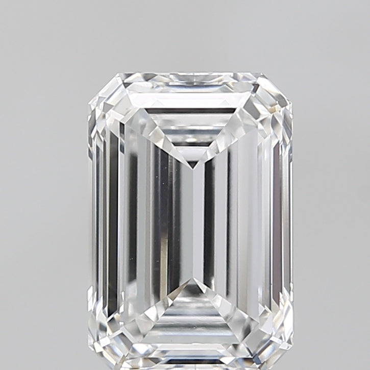 3.5 Carat Emerald Lab Diamond with  Cut Diamond in 14KT  view 1
