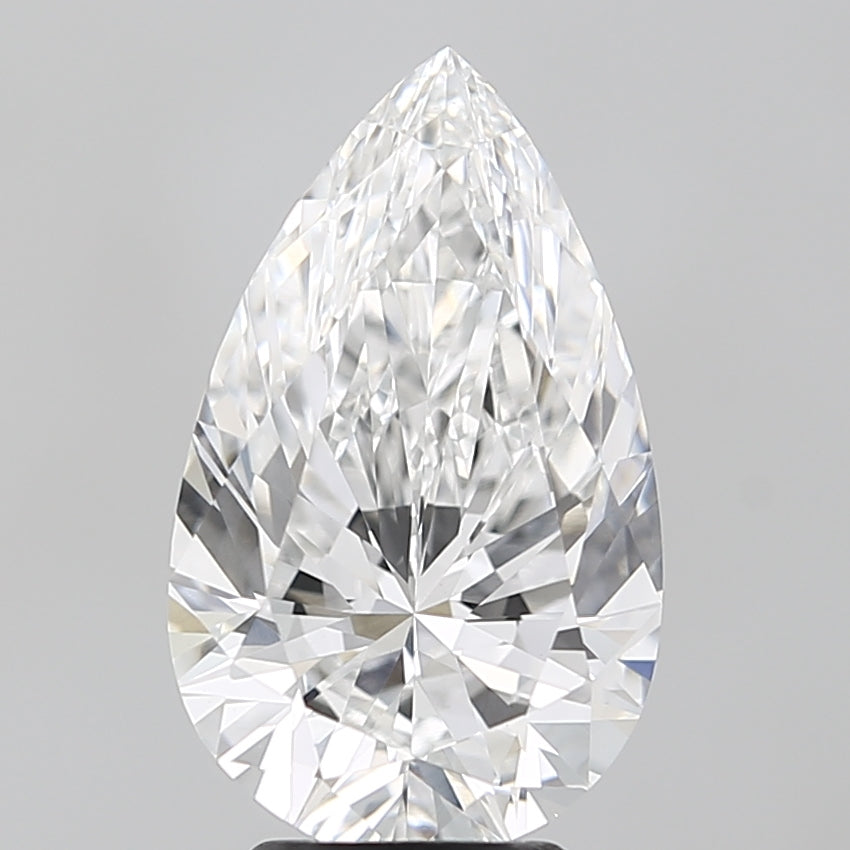 4.02 Carat Pear Lab Diamond with  Cut Diamond in 14KT  view 1
