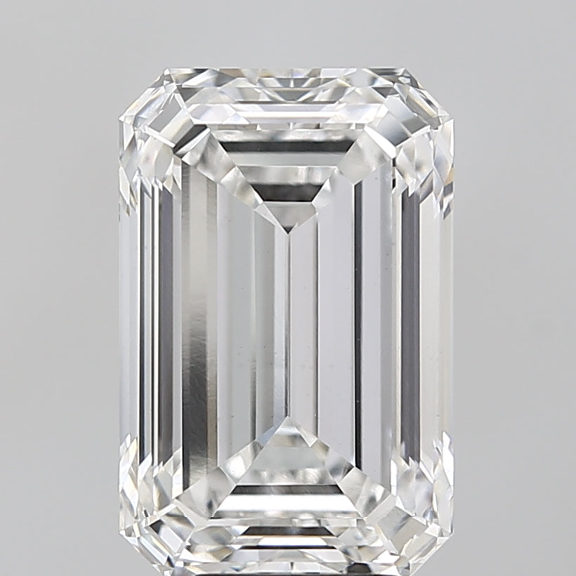 6.1 Carat Emerald Lab Diamond with  Cut Diamond in 14KT  view 1
