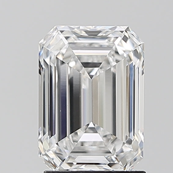 2.01 Carat Emerald Lab Diamond with  Cut Diamond in 14KT  view 1

