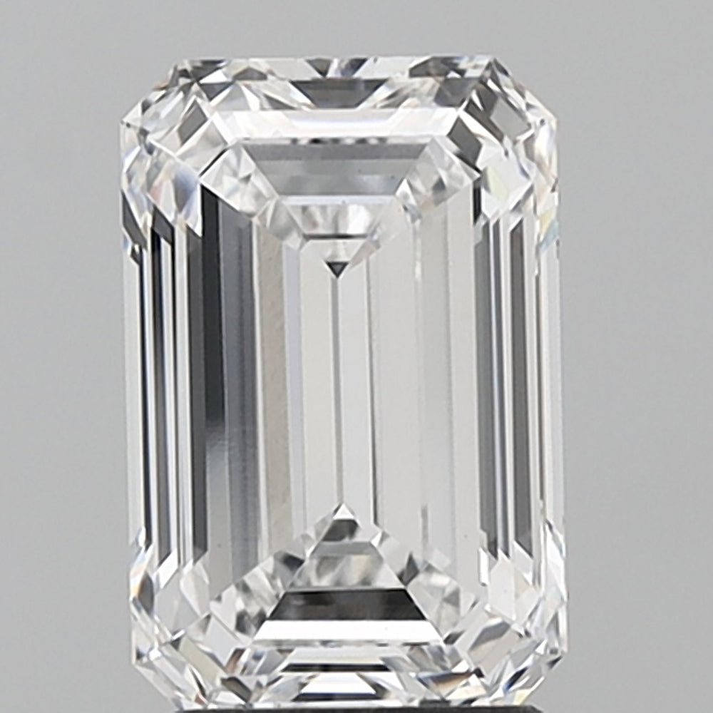 2.83 Carat Emerald Lab Diamond with  Cut Diamond in 14KT  view 1
