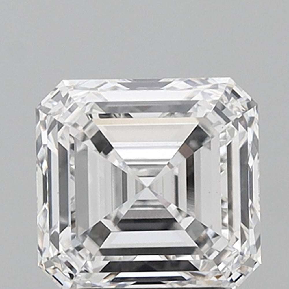 2.9 Carat Asscher Lab Diamond with  Cut Diamond in 14KT  view 1
