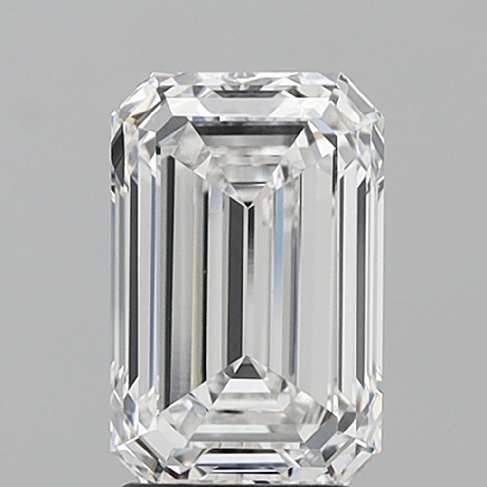 3.0 Carat Emerald Lab Diamond with  Cut Diamond in 14KT  view 1

