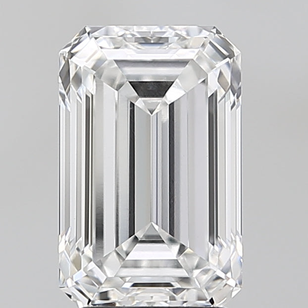3.01 Carat Emerald Lab Diamond with  Cut Diamond in 14KT  view 1
