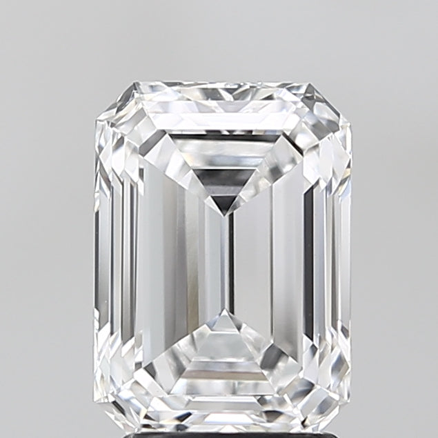 2.59 Carat Emerald Lab Diamond with  Cut Diamond in 14KT  view 1
