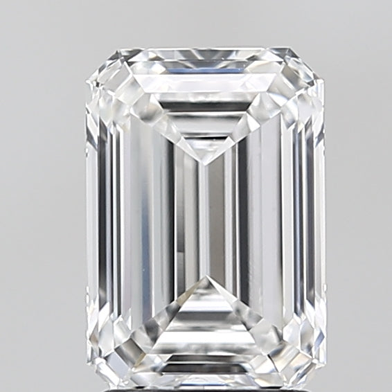 2.09 Carat Emerald Lab Diamond with  Cut Diamond in 14KT  view 1
