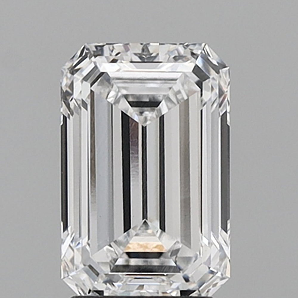 2.76 Carat Emerald Lab Diamond with  Cut Diamond in 14KT  view 1
