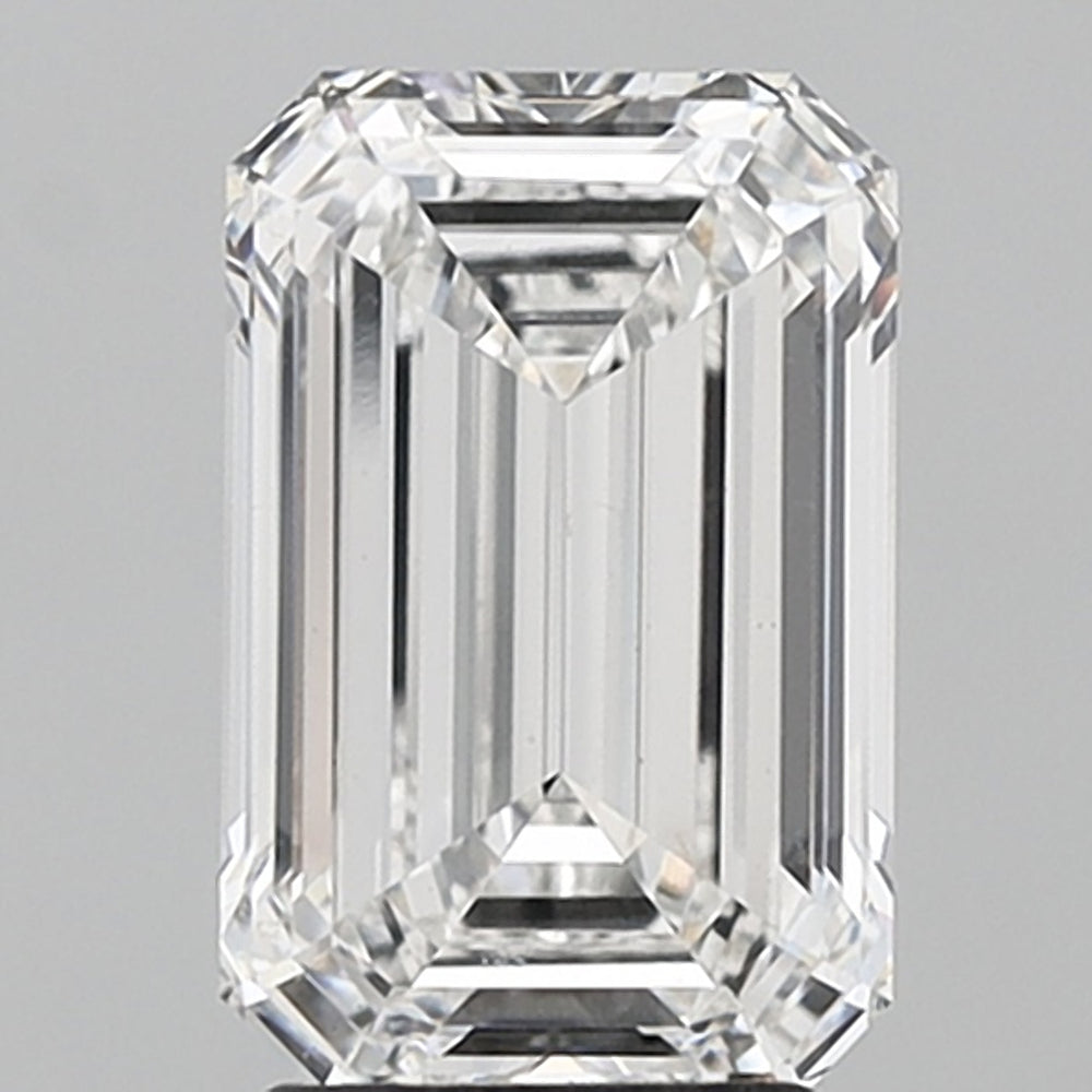 3.05 Carat Emerald Lab Diamond with  Cut Diamond in 14KT  view 1
