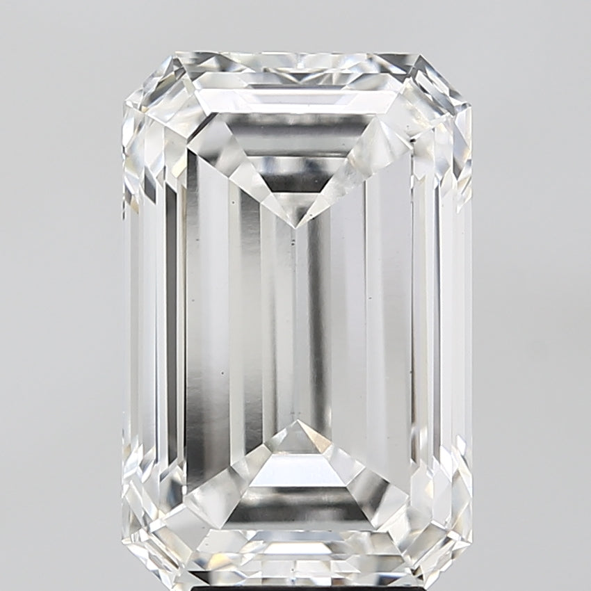 7.03 Carat Emerald Lab Diamond with  Cut Diamond in 14KT  view 1
