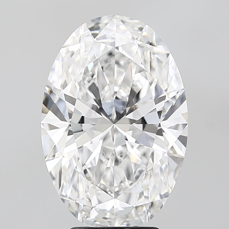 4.09 Carat Oval Lab Diamond with  Cut Diamond in 14KT  view 1
