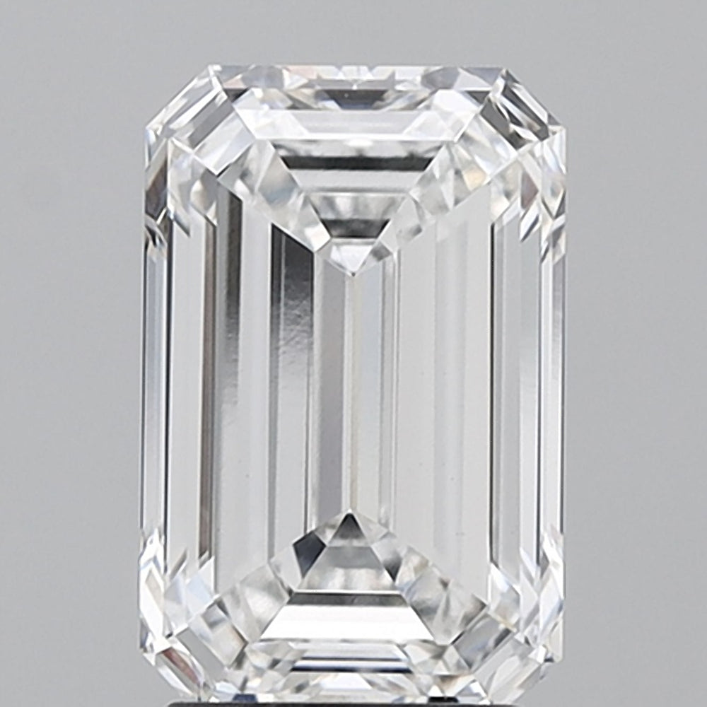 2.74 Carat Emerald Lab Diamond with  Cut Diamond in 14KT  view 1
