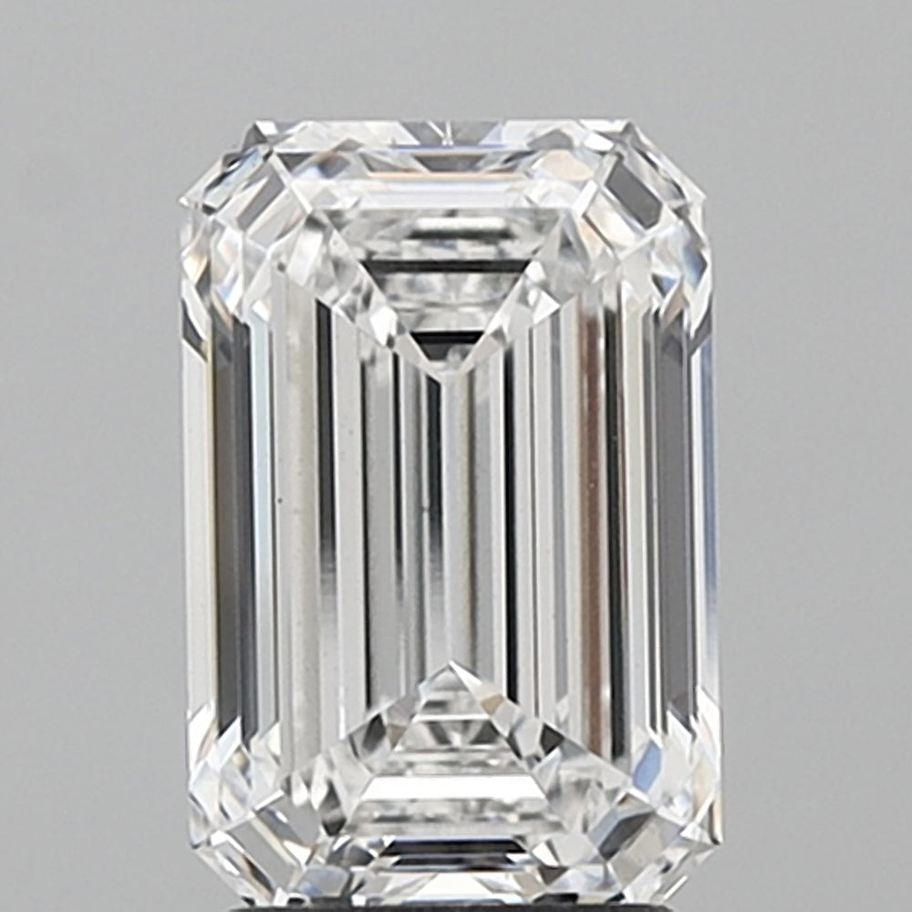 2.72 Carat Emerald Lab Diamond with  Cut Diamond in 14KT  view 1
