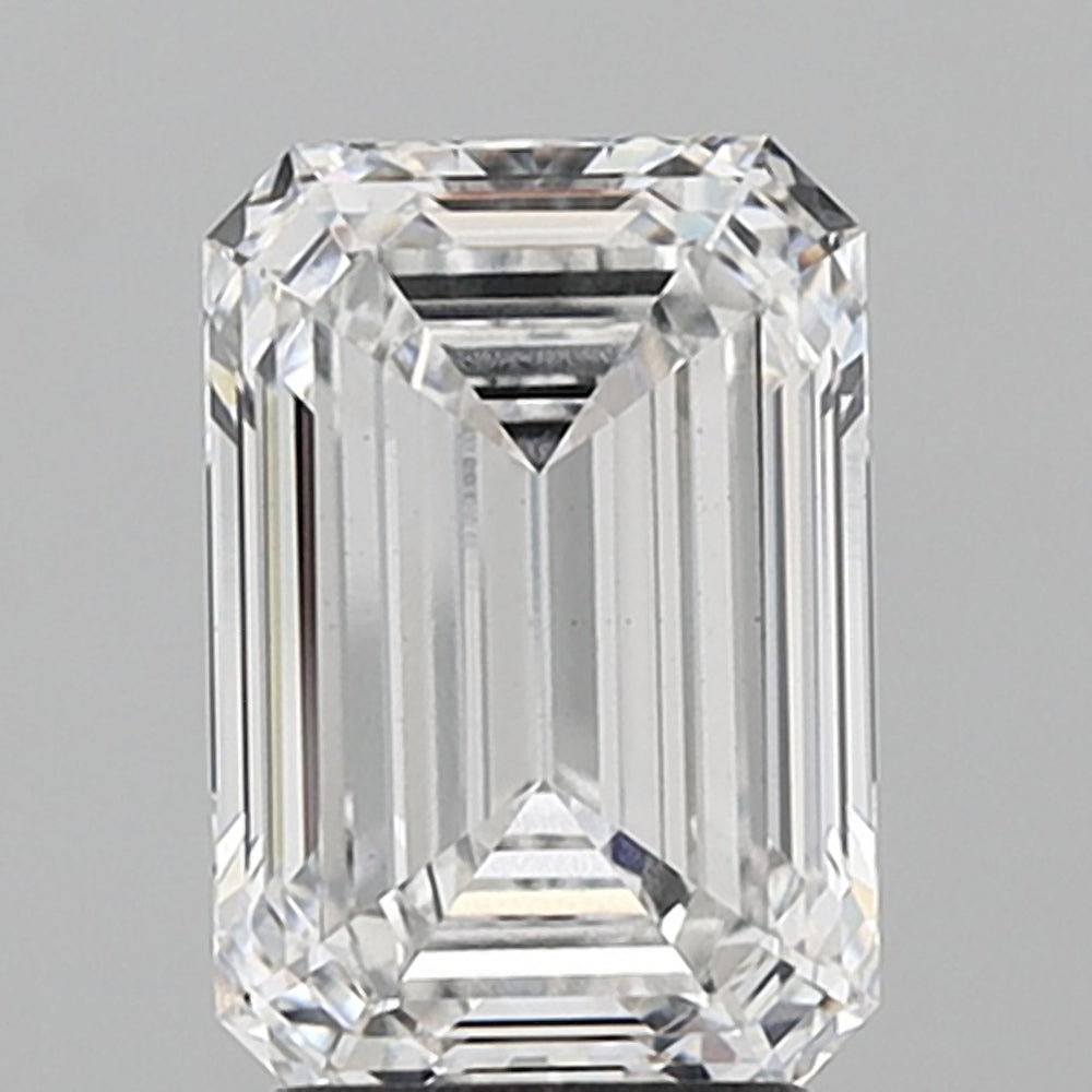 2.95 Carat Emerald Lab Diamond with  Cut Diamond in 14KT  view 1
