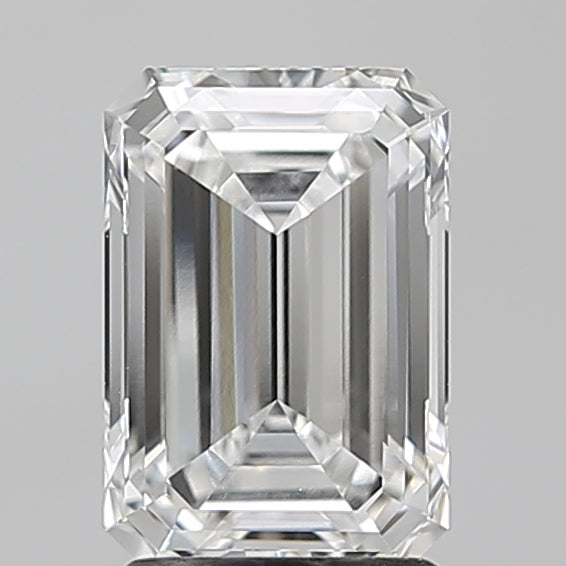 2.06 Carat Emerald Lab Diamond with  Cut Diamond in 14KT  view 1

