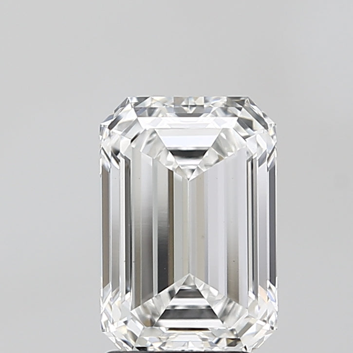 2.5 Carat Emerald Lab Diamond with  Cut Diamond in 14KT  view 1
