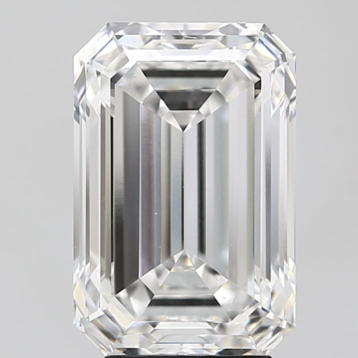 5.0 Carat Emerald Lab Diamond with  Cut Diamond in 14KT  view 1
