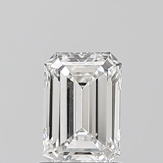 1.0 Carat Emerald Lab Diamond with  Cut Diamond in 14KT  view 1
