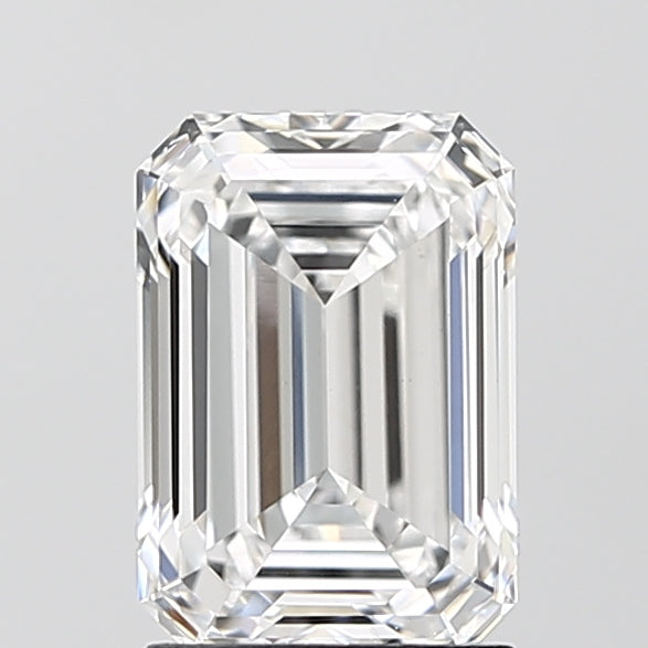 2.05 Carat Emerald Lab Diamond with  Cut Diamond in 14KT  view 1
