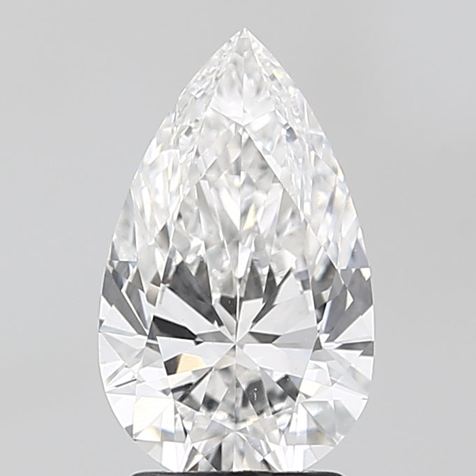2.0 Carat Pear Lab Diamond with  Cut Diamond in 14KT  view 1
