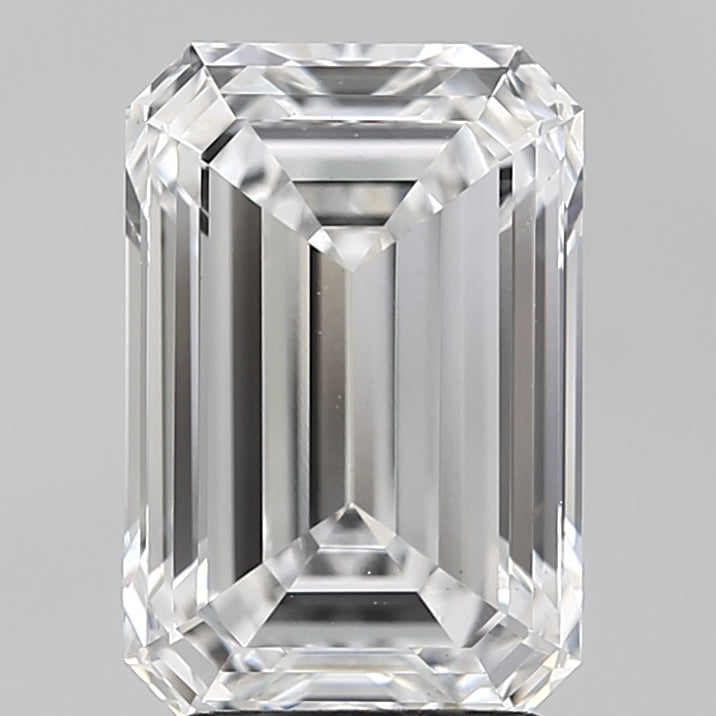 3.04 Carat Emerald Lab Diamond with  Cut Diamond in 14KT  view 1
