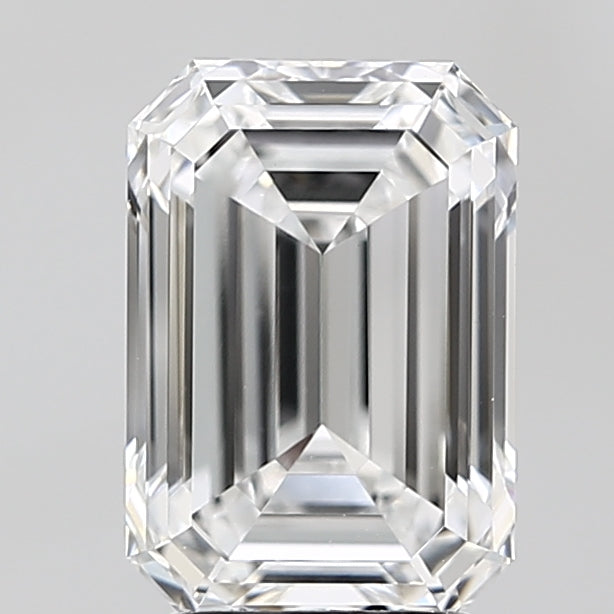 3.03 Carat Emerald Lab Diamond with  Cut Diamond in 14KT  view 1
