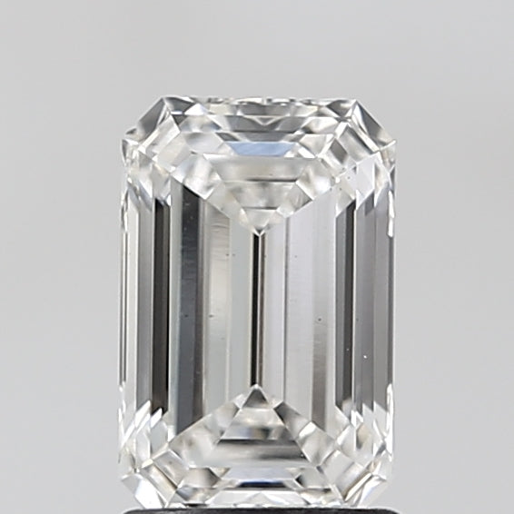 1.5 Carat Emerald Lab Diamond with  Cut Diamond in 14KT  view 1
