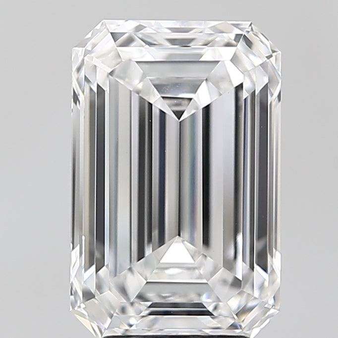 4.08 Carat Emerald Lab Diamond with  Cut Diamond in 14KT  view 1
