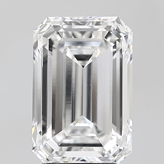 2.9 Carat Emerald Lab Diamond with  Cut Diamond in 14KT  view 1
