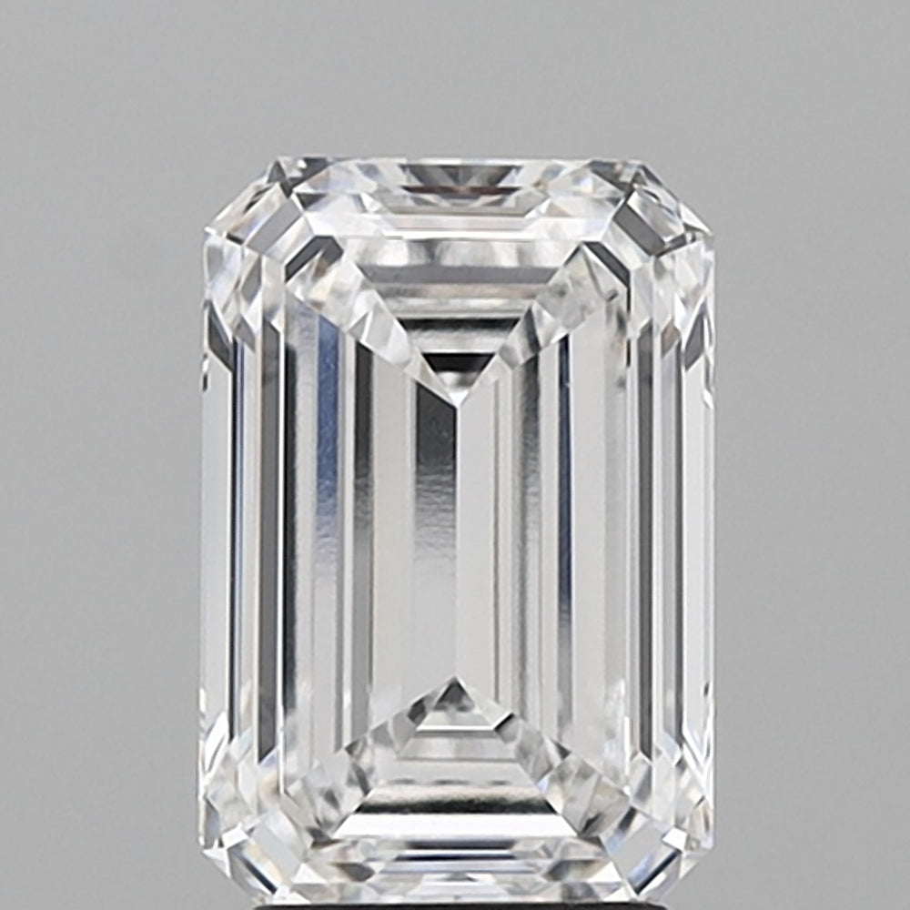 2.95 Carat Emerald Lab Diamond with  Cut Diamond in 14KT  view 1

