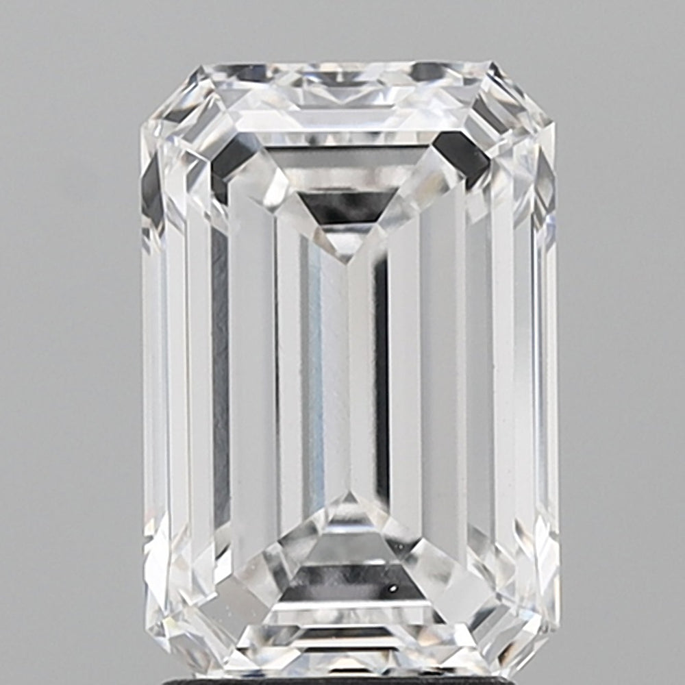 2.89 Carat Emerald Lab Diamond with  Cut Diamond in 14KT  view 1
