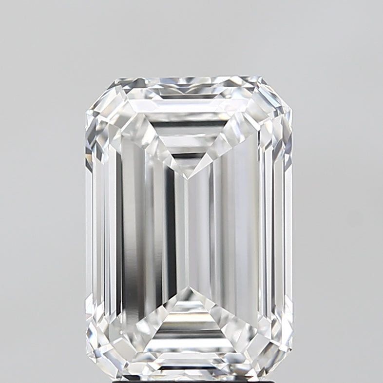 4.01 Carat Emerald Lab Diamond with  Cut Diamond in 14KT  view 1
