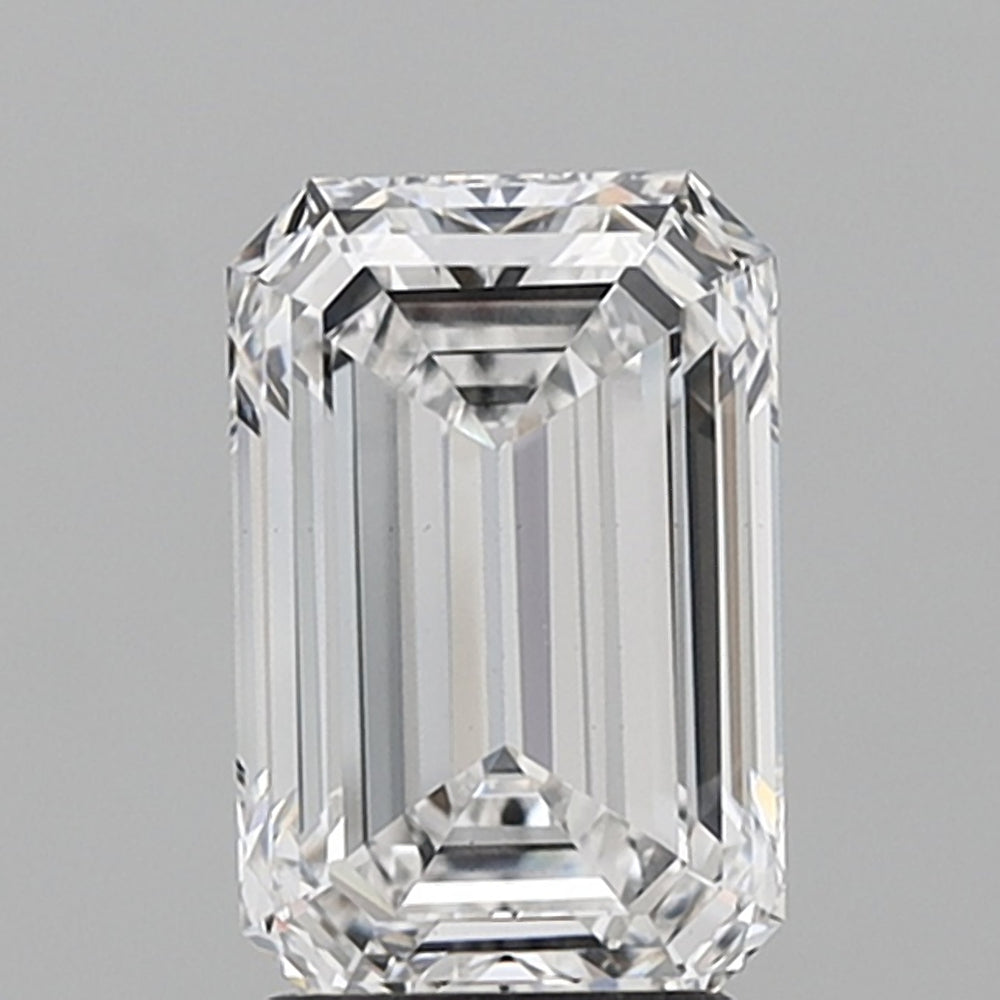 2.71 Carat Emerald Lab Diamond with  Cut Diamond in 14KT  view 1
