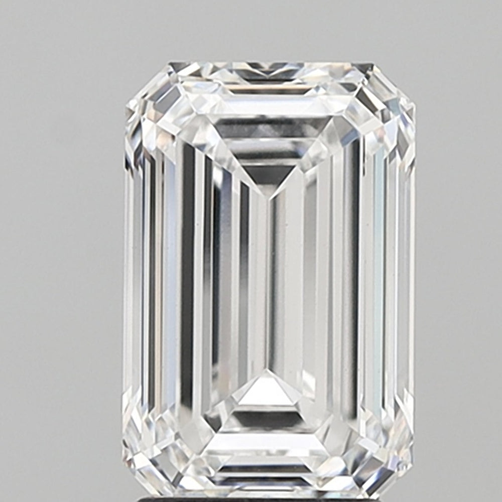 2.89 Carat Emerald Lab Diamond with  Cut Diamond in 14KT  view 1
