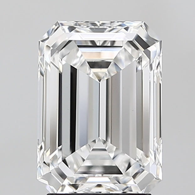 2.94 Carat Emerald Lab Diamond with  Cut Diamond in 14KT  view 1
