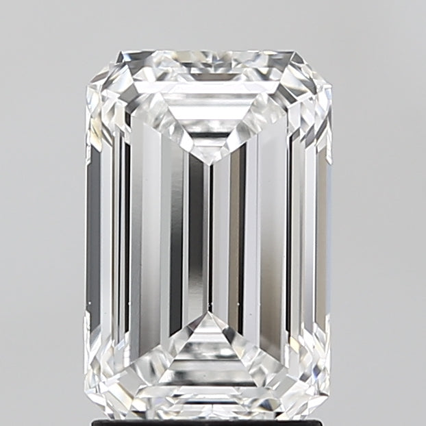 2.54 Carat Emerald Lab Diamond with  Cut Diamond in 14KT  view 1
