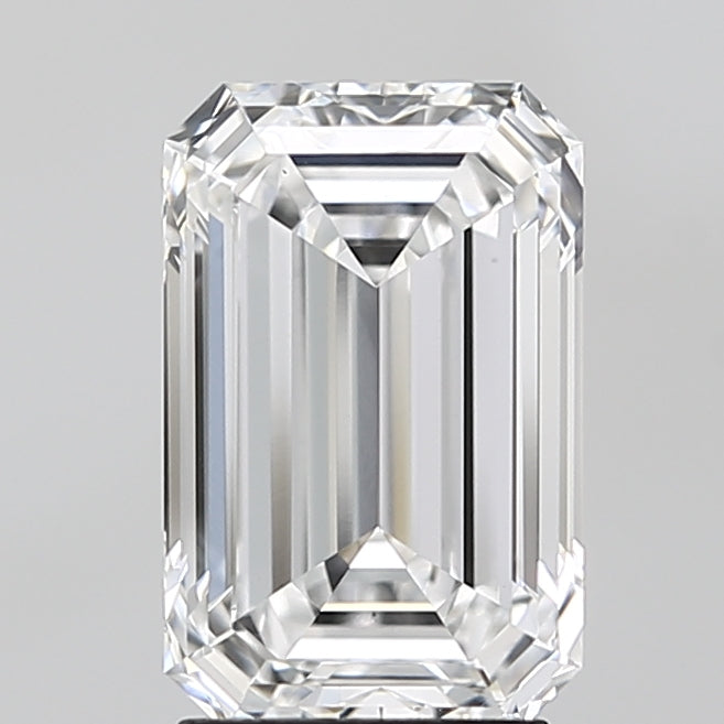 3.02 Carat Emerald Lab Diamond with  Cut Diamond in 14KT  view 1
