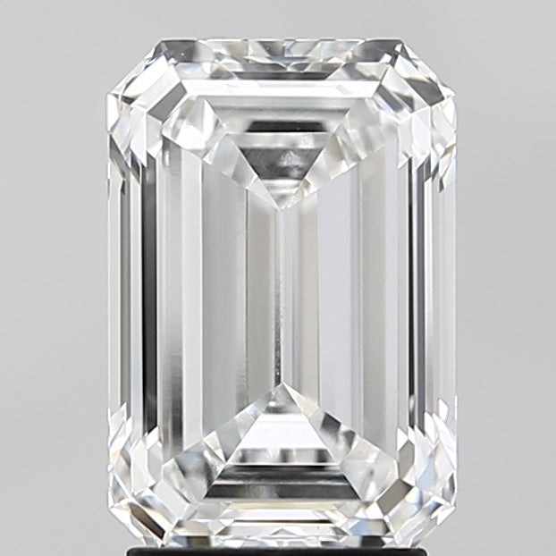 3.07 Carat Emerald Lab Diamond with  Cut Diamond in 14KT  view 1
