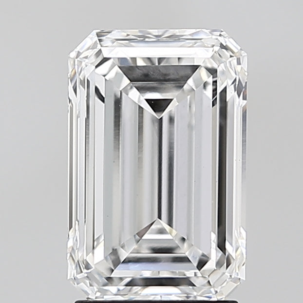 2.72 Carat Emerald Lab Diamond with  Cut Diamond in 14KT  view 1
