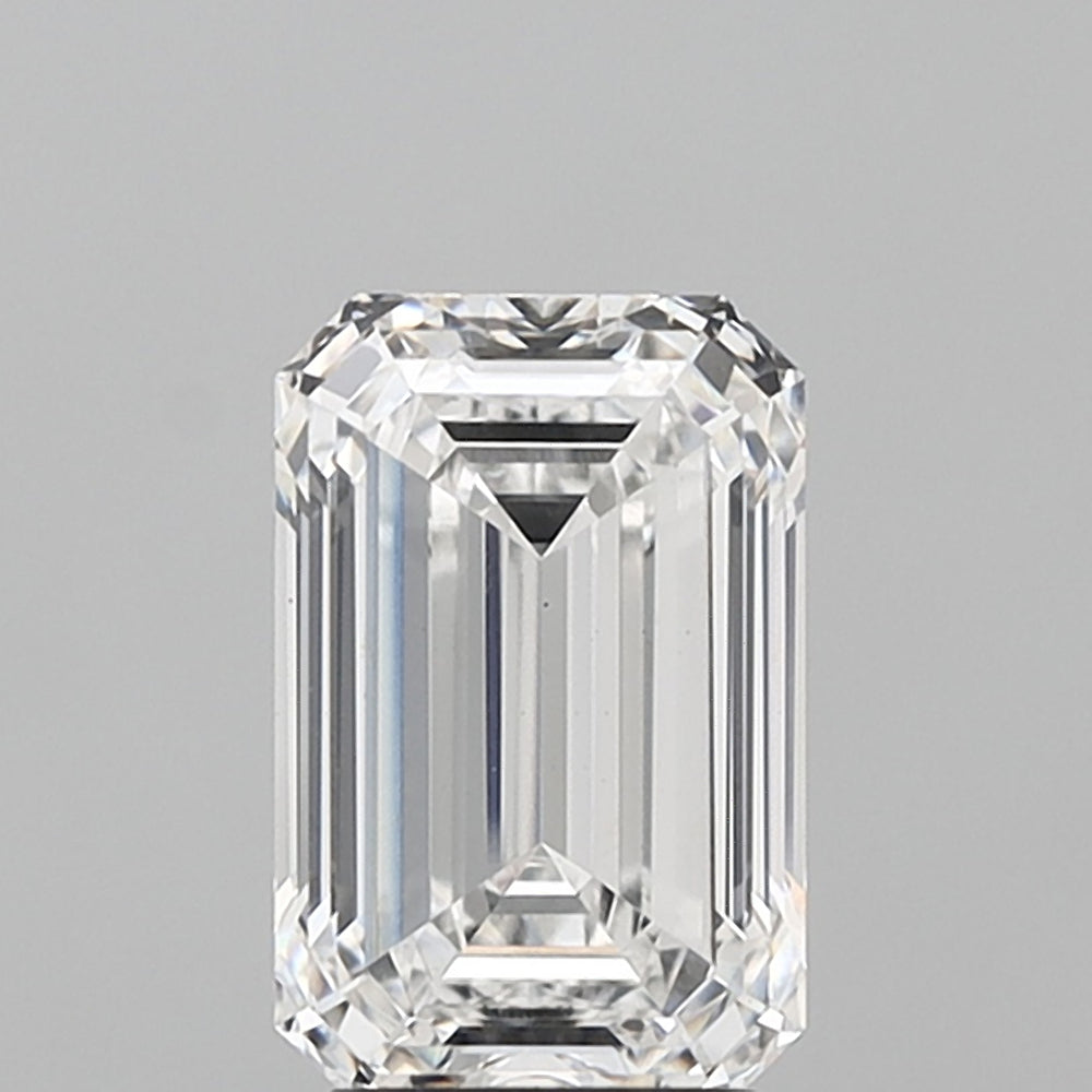 3.01 Carat Emerald Lab Diamond with  Cut Diamond in 14KT  view 1
