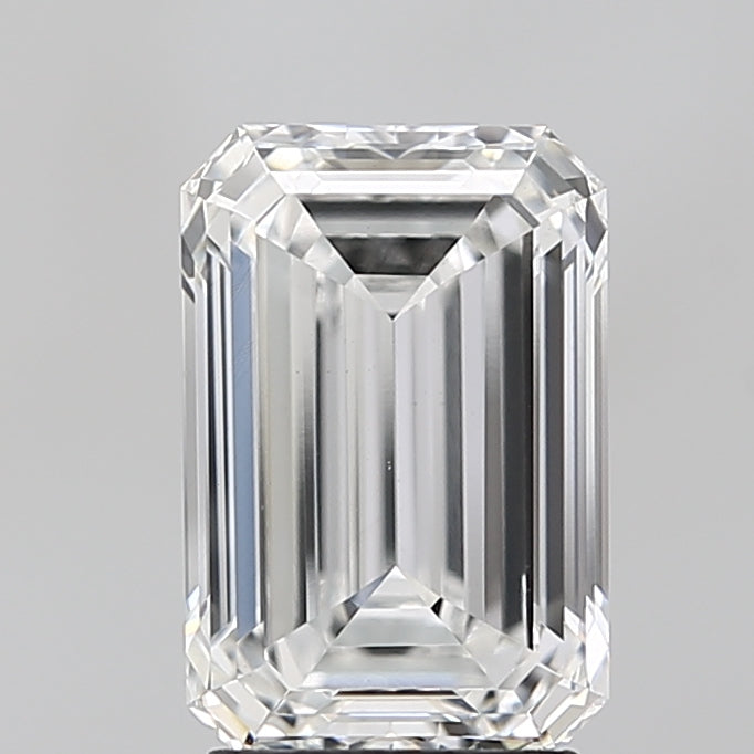 3.01 Carat Emerald Lab Diamond with  Cut Diamond in 14KT  view 1
