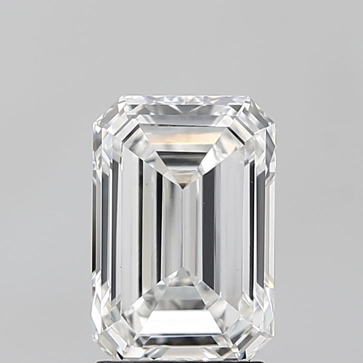 2.46 Carat Emerald Lab Diamond with  Cut Diamond in 14KT  view 1
