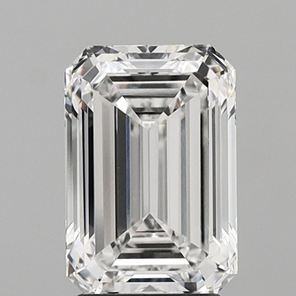 2.75 Carat Emerald Lab Diamond with  Cut Diamond in 14KT  view 1
