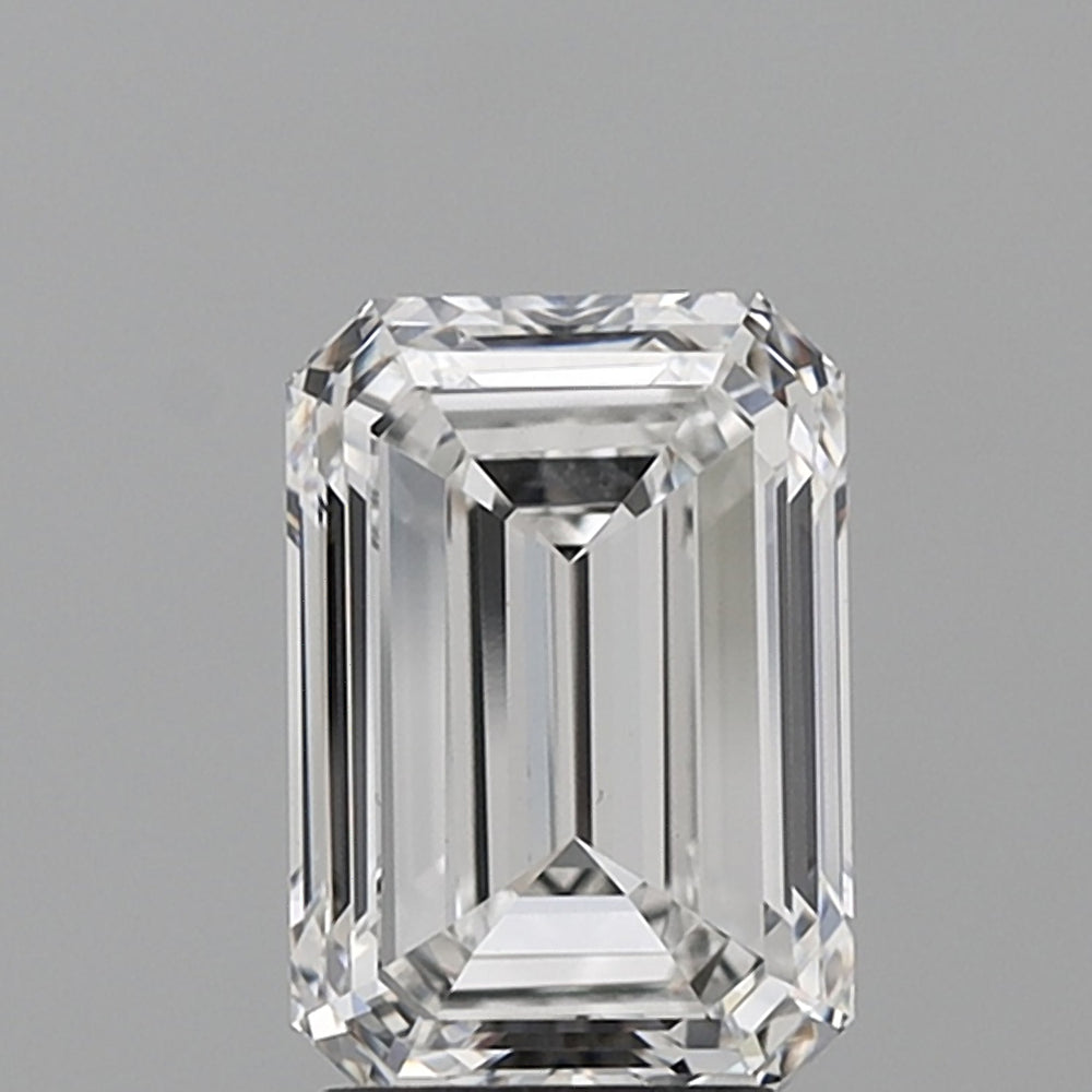 3.0 Carat Emerald Lab Diamond with  Cut Diamond in 14KT  view 1
