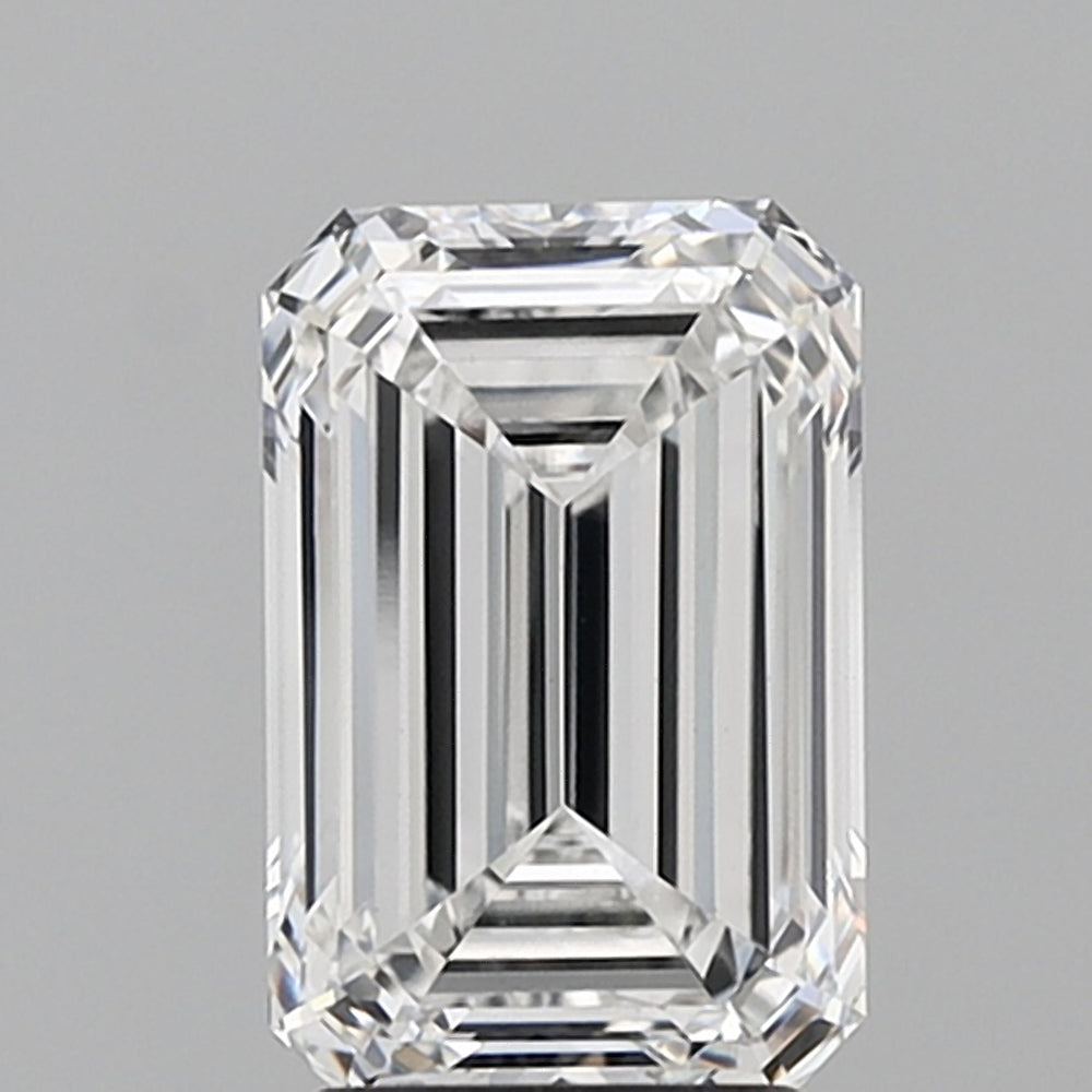 3.05 Carat Emerald Lab Diamond with  Cut Diamond in 14KT  view 1
