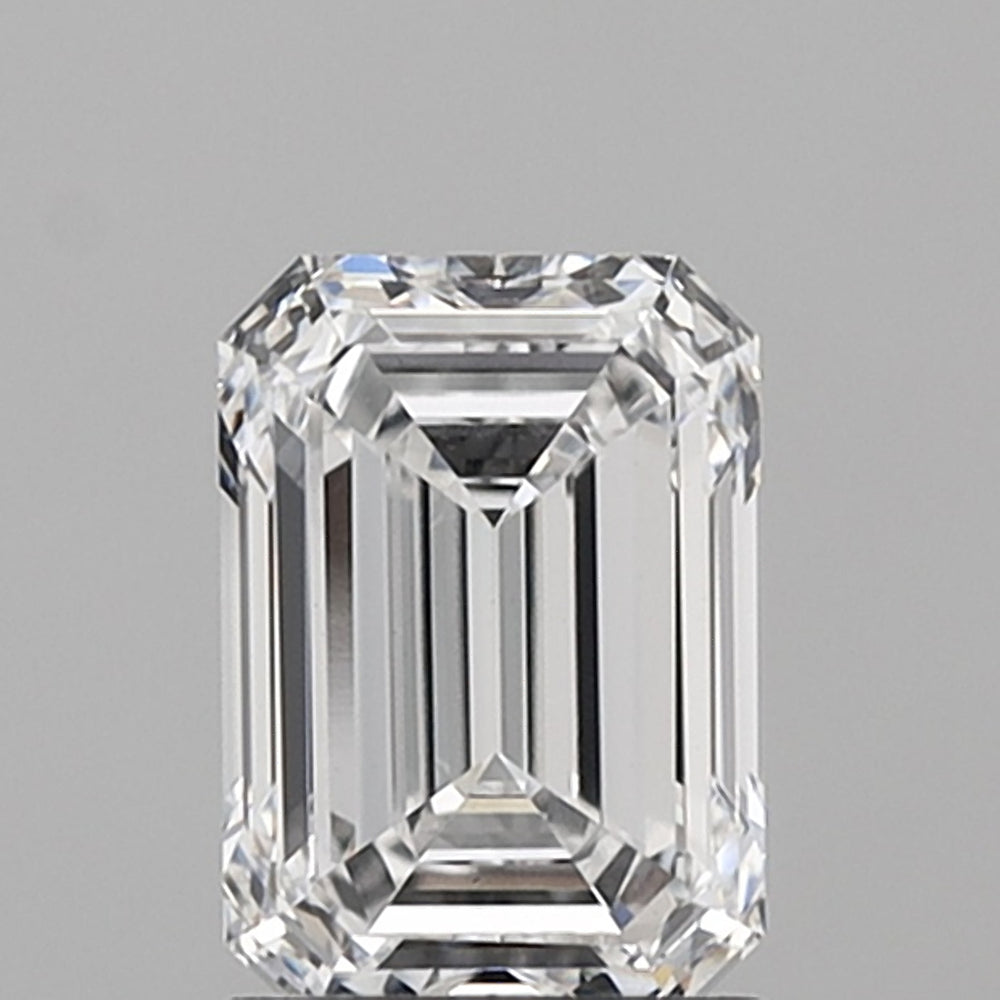 1.5 Carat Emerald Lab Diamond with  Cut Diamond in 14KT  view 1
