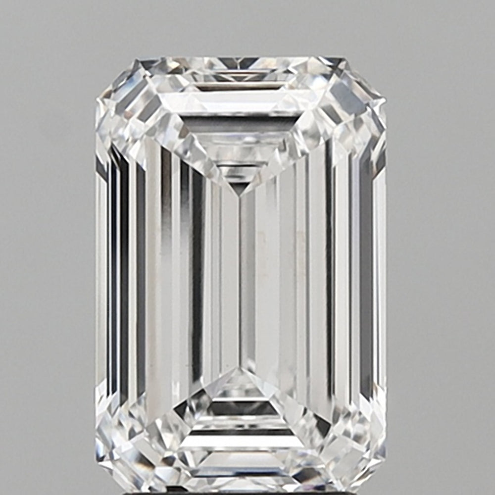 3.07 Carat Emerald Lab Diamond with  Cut Diamond in 14KT  view 1

