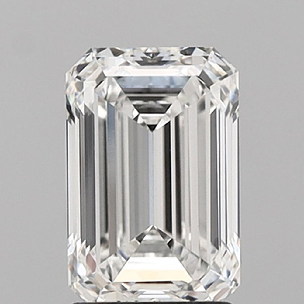 2.06 Carat Emerald Lab Diamond with  Cut Diamond in 14KT  view 1

